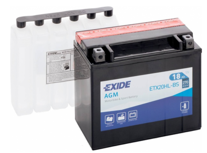 Exide Bike AGM 12V 18Ah 270A ETX20HL-BS